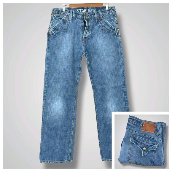 G-Star Raw Limit‎ Regular Fit Distressed Denim Jeans Blue Denim Mens 34x31* - Picture 1 of 13